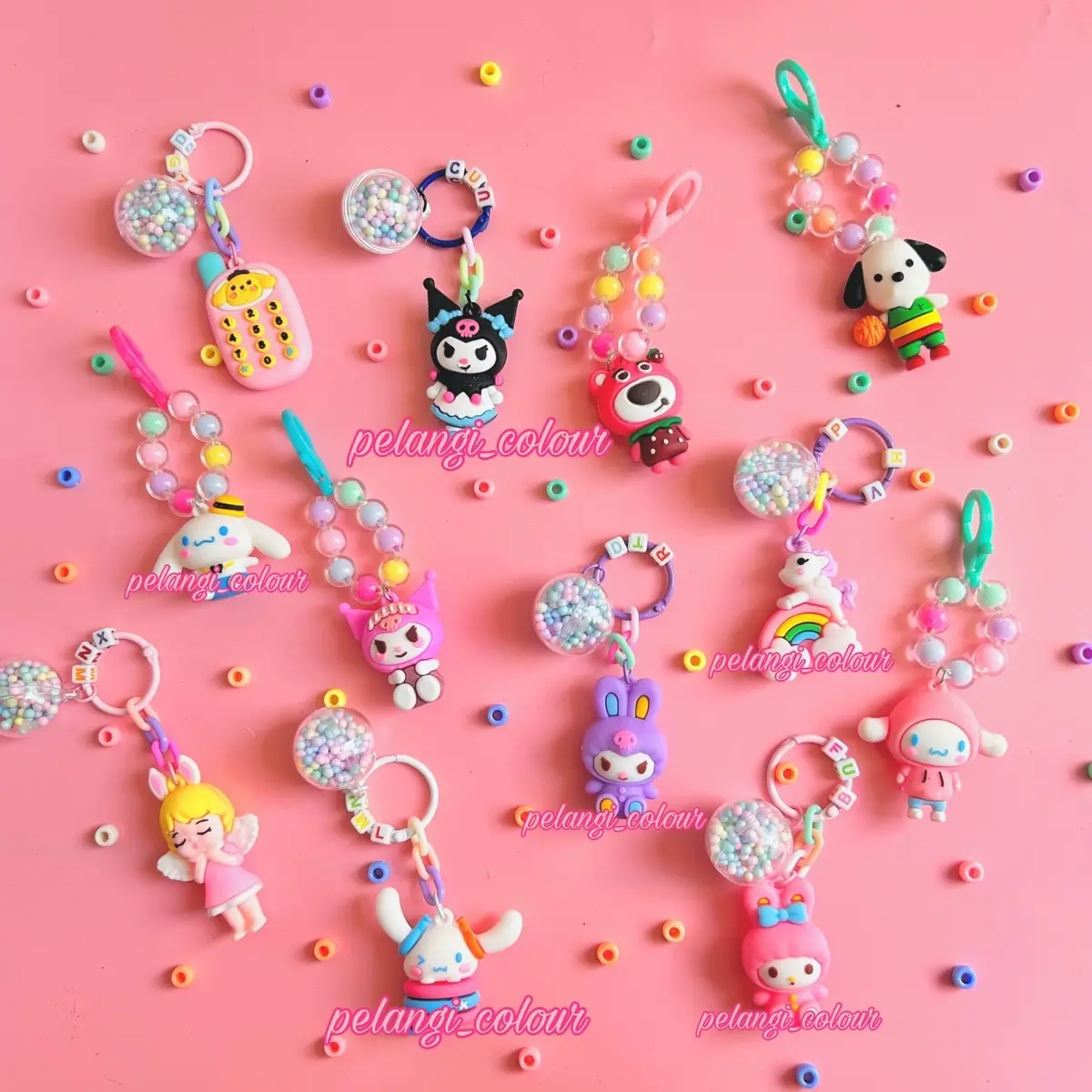 Gantungan kunci karakter sanrio melody cinnamoroll kuromi