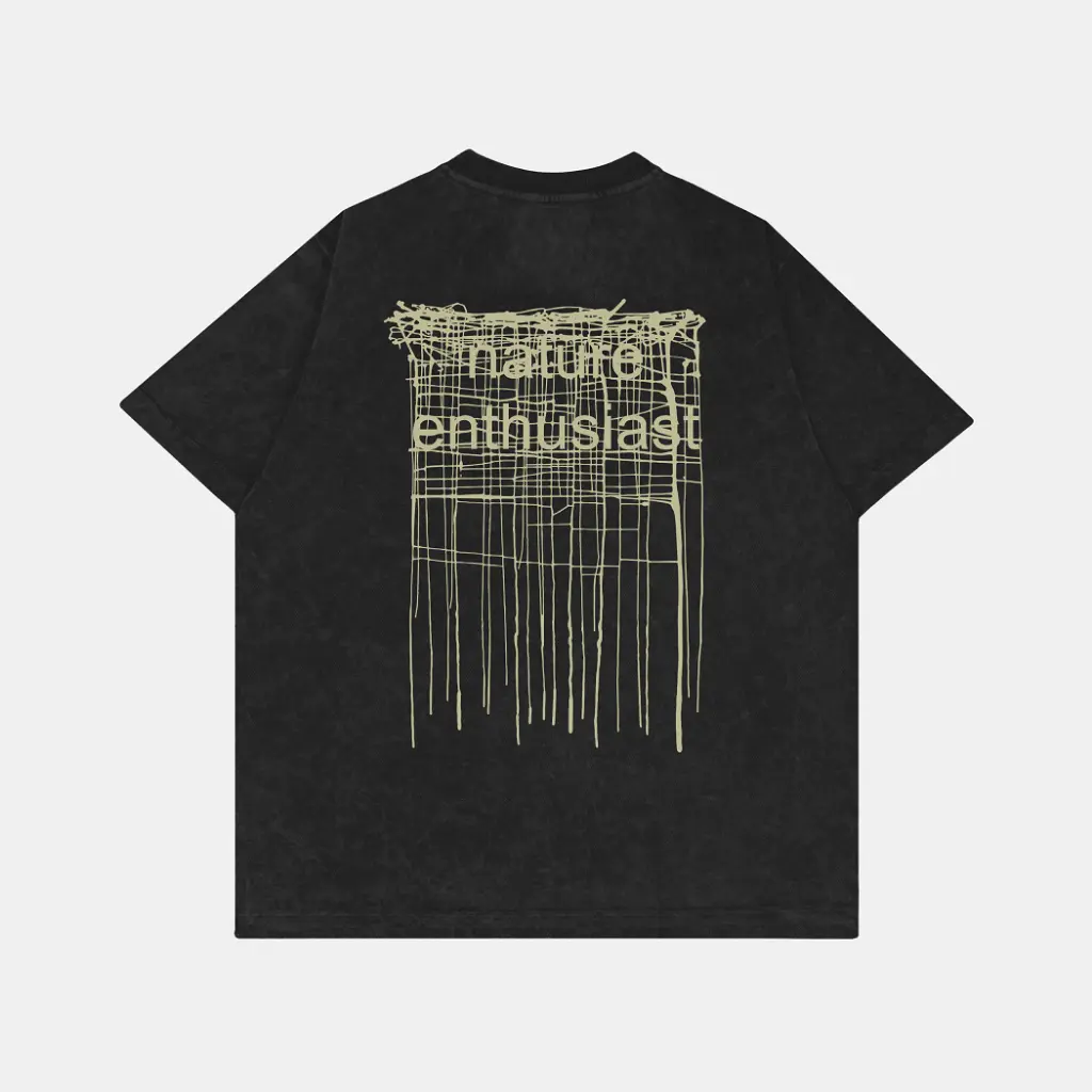 Onoma Pique - Oversized Tshirt Wash Nature Enthusiast Black - Kaos