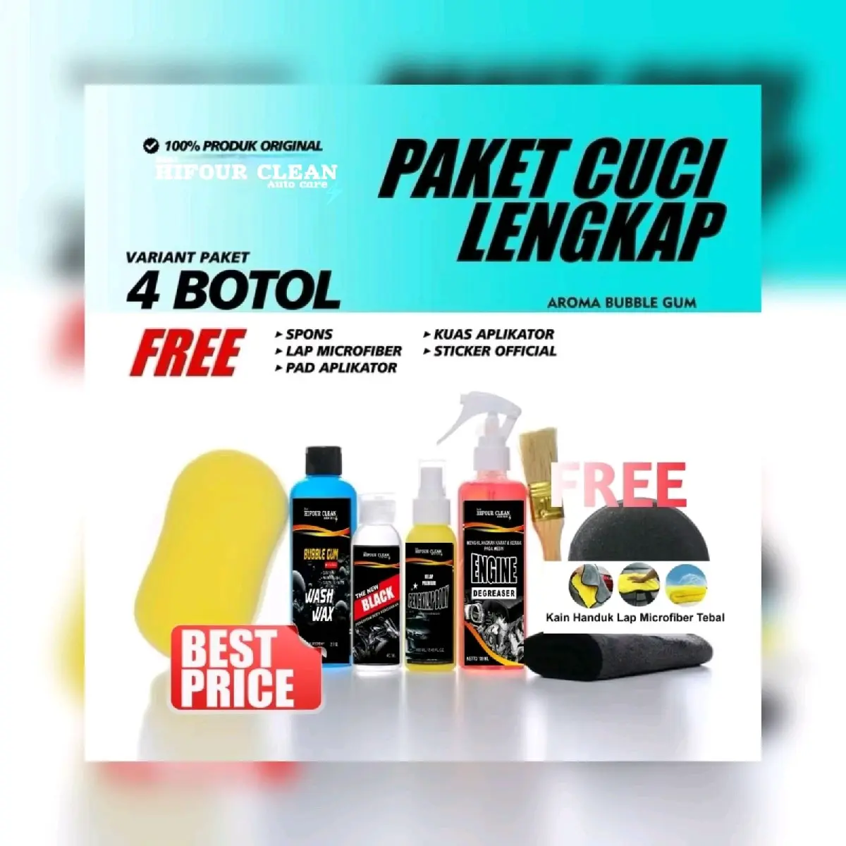 NO.1 TERLARIS PAKET LENGKAP 4 ITEAM PERAWATAN KENDARAAN FULL HODY BY HIFOUR CLEAN