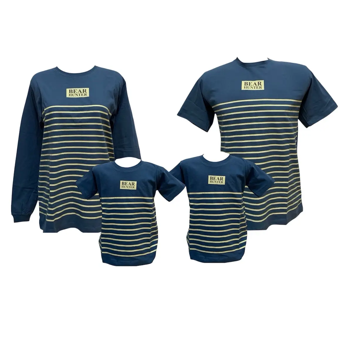 Baju Kaos Couple Keluarga Harga Satuan Warna Biru Denim Reguler Fit dengan Sablon Motif Stripe garis salur Dewasa Katun Cotton Pink one set kondangan couple Santai Panjang jumbo Pasangan Pendek