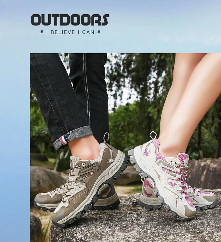 Product Introduction of Kasut mendaki bersaiz besar wanita, kasut permukaan jaringan bernafas untuk berkhemah, mendaki merentas desa, tapak lembut bersaiz besar, kasut luar profesional Shoes Outdoor Bean 7