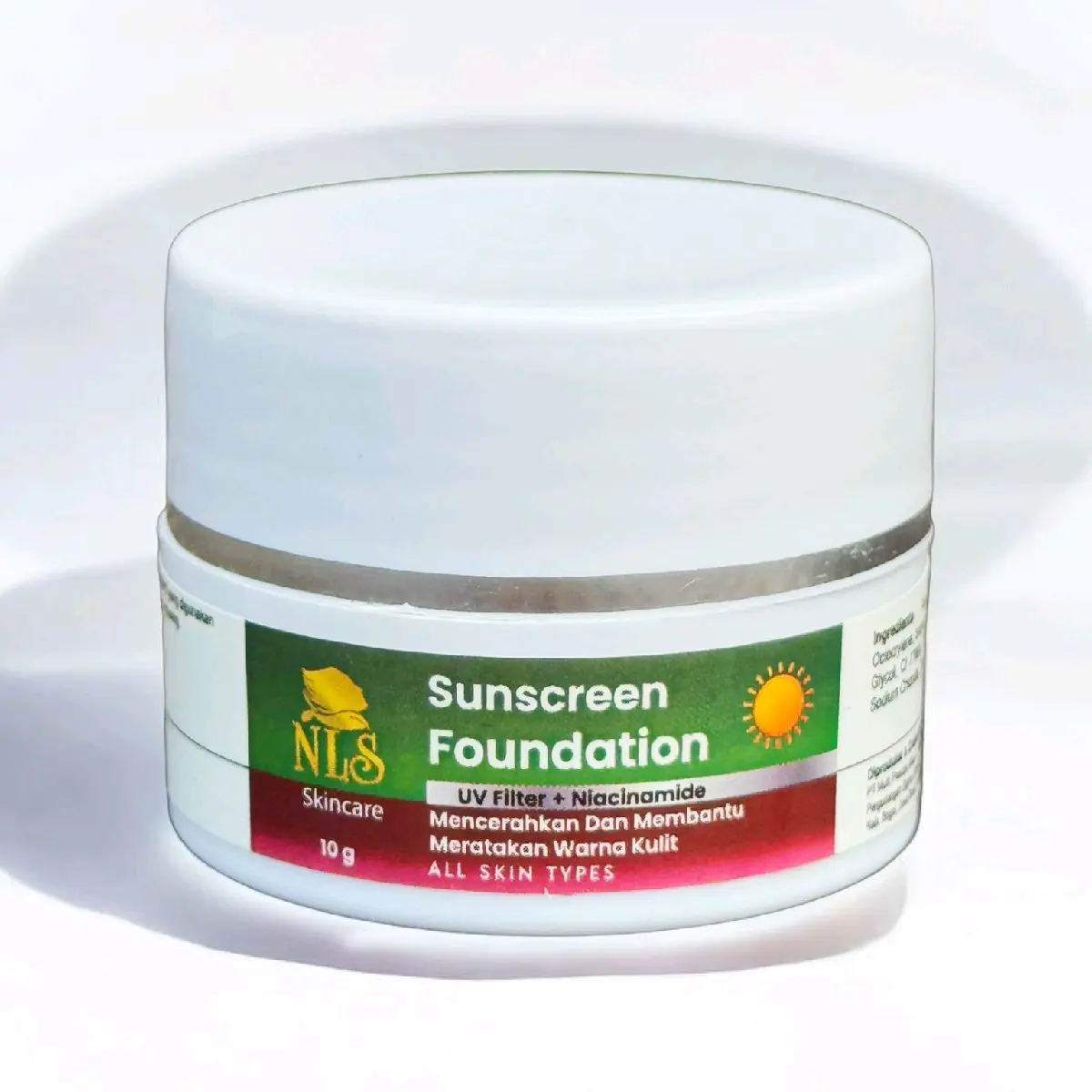 NLS Sunscreen Foundation Waterproof BPOM Original Skincare NLS Wajah Glow Aman untuk Bumil & Busui