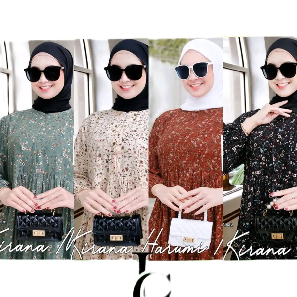 Midi Dres rayon motif Kirana jumbo busui friendly