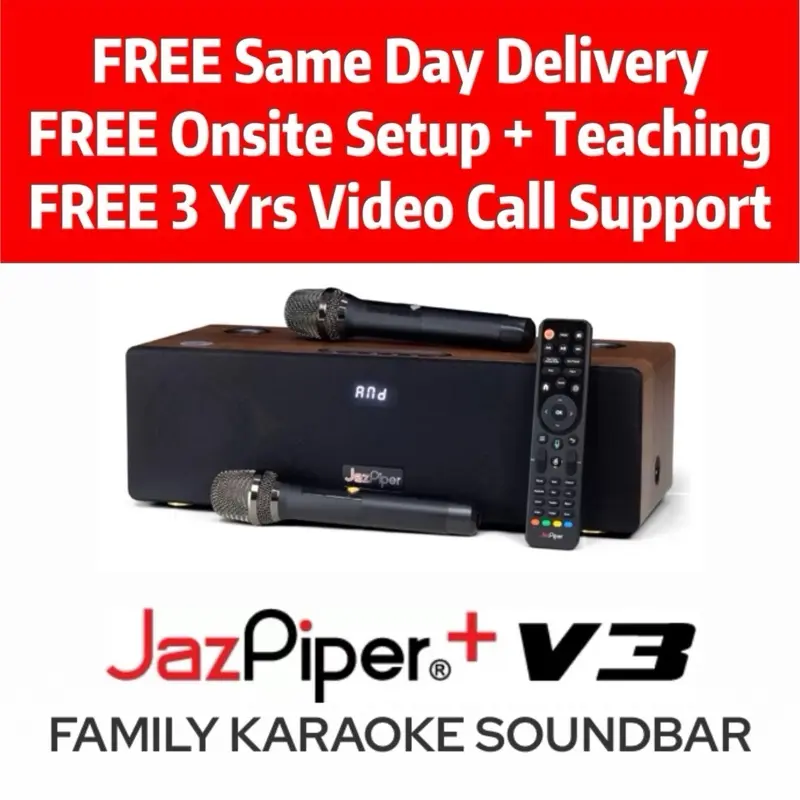 JazPiper Plus V3 Family Karaoke Soundbar (can also be used as Bluetooth Audio Speakers or HD speakers soundbar for your TV) speaker