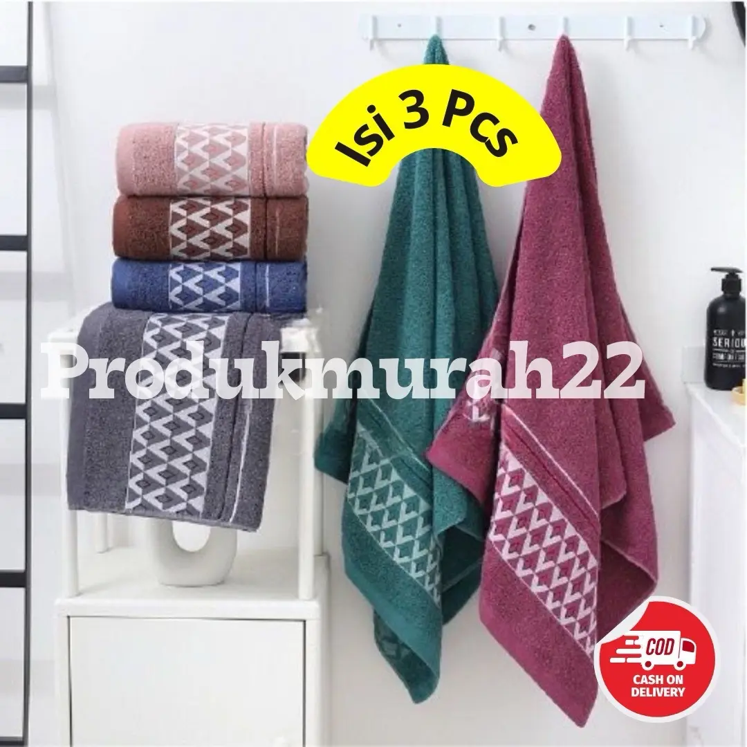 ISI 3 PCS Handuk Mandi 70x140cm Jumbo Dewasa Katun Lembut Menyerap Air / Dapat digunakan kembali / Lembut / Penyerap / Kamar mandi Kain Murah Bagus