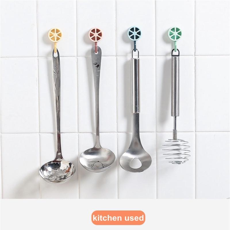 Móc Tự Dính, Chất Liệu Nhựa Mới, Không Cần Đục Lỗ, Nhiều Màu, Thích Hợp Cho Khăn Và Áo Khoác, Trang Trí Tường, Móc Dán Tường, Thiết Kế Chanh 4