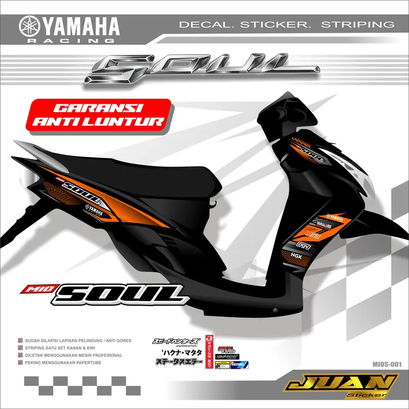 STRIPING STIKER MOTOR MIO SOUL KARBU STICKER VARIASI MOTOR MIO SOUL LAMA KEKINIAN Motorcycle Racing 7