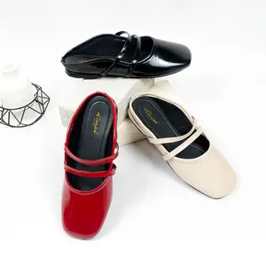 Winchi - Mayzena Sepatu mules wanita Sepatu flat wanita big size maroon jumbo 41-45