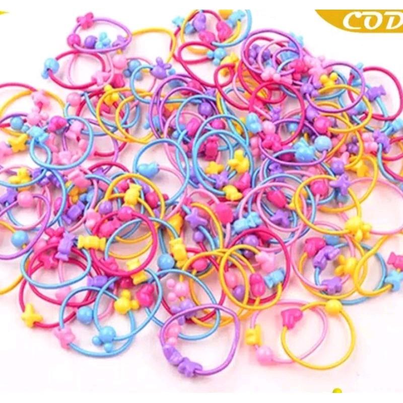 Ikat Rambut Anak isi 50pcs / Kunciran Rambut Anak Warna Warni 1
