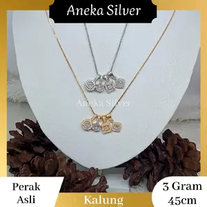 Kalung Itali Santa + Liontin Mata Variasi, Perak 925