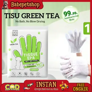 BABEH PETSHOP [ AFFILIATE ] Tisu Basah Aroma LEMON Tisu Basah Kucing Anjing Kucing Pet Wipes 6PCS GREEN TEA 80 SERIES isi 50PCS mandi antibakteri