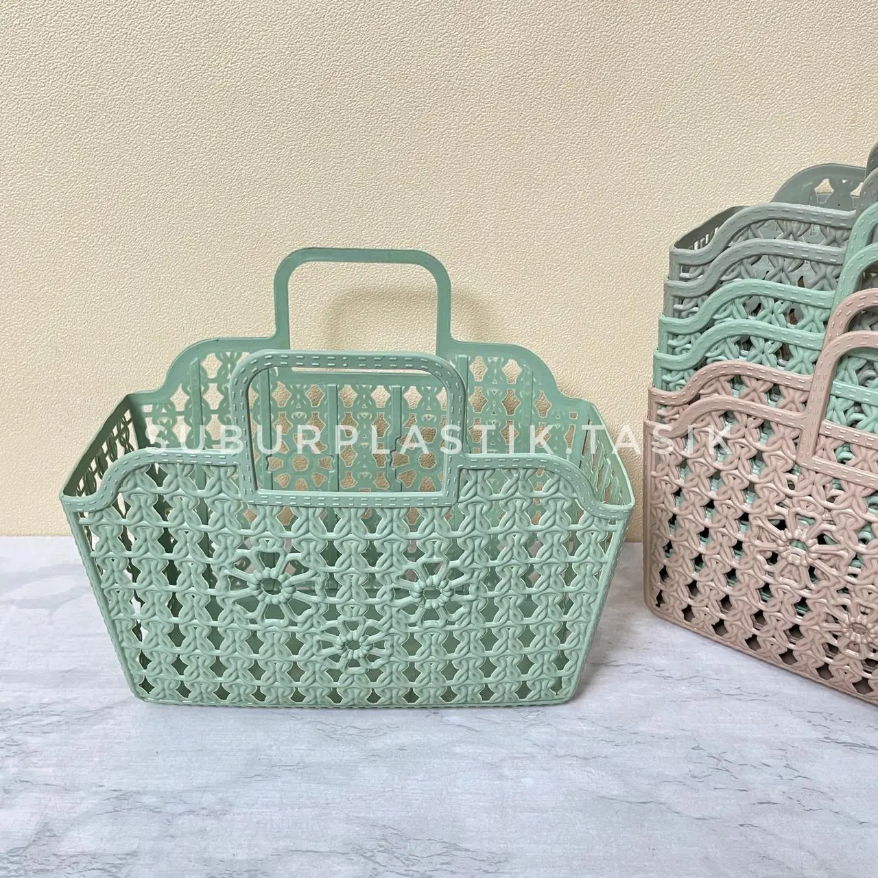 [6 pcs] Keranjang Aimeeli Elandra Jinjing Tempat Penyimpanan Sayur Parsel Hampers Lebaran Berkat Hajatan
