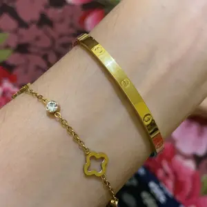 Gelang Slim (Titanium) Aksesoris Wanita Anti Karat Simple Bracelets