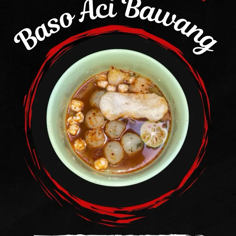 Baso Aci Bawang  BELI 5 GRATIS 1 Baso Aci Bawang kuah pedas dengan taburan lidah,siomay,pilus,dan jeruk yang segar 1