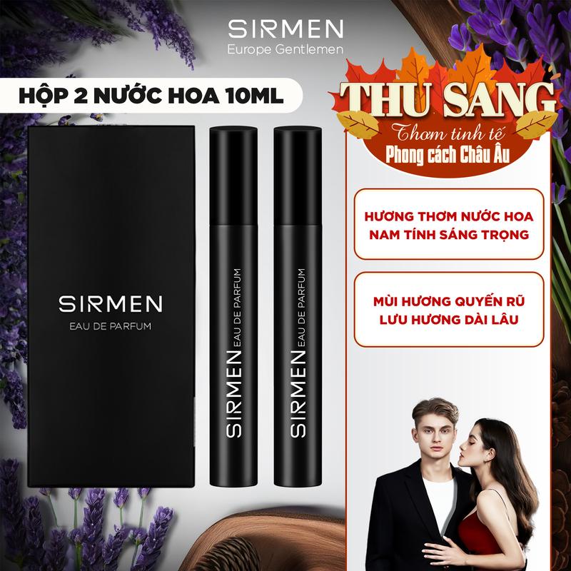 [Hộp 2 chai] Nước hoa nam SIRMEN Signature Eau de Parfum Châu Âu Europe Gentlemen hộp 2 chai 10ml thơm tự nhiên sang trọng