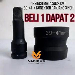 Mata Sock CVT 39-41mm & Konektor Panjang 3 Inch Baja Karbon Tinggi untuk Impact Wrench 1/2INCH CR-MO Beli 1 Dapat 2 Cocok untuk Gy6