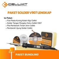Gambar CELLKIT Paket Solder V907 80Watt Lengkap (Solder V907, Fluk Kotak, Pita 3MM, Pembersih Ujung Solder) dari CELLKIT Kota Surabaya 1 Tokopedia