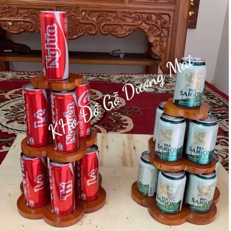    Tháp  hoa   tháp nước  gỗ 3 tầng bày nước ngọt bày gia tiên đẹp mắt sang trọng 