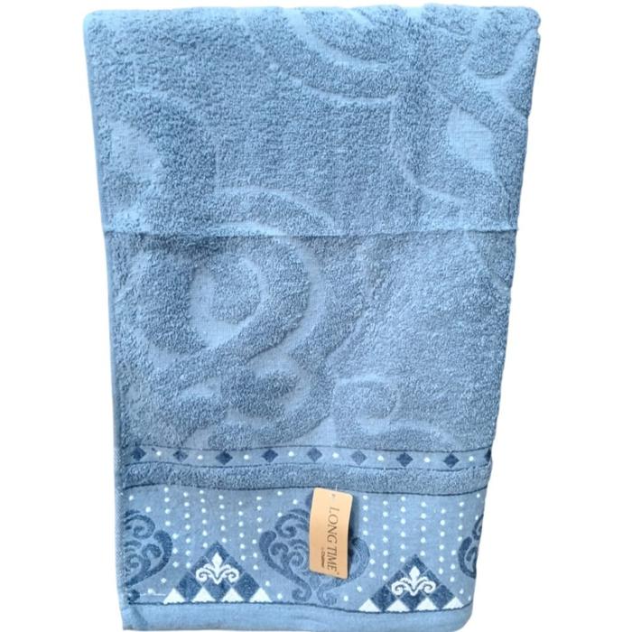 Gambar LONG TIME Handuk Mandi Bermotif Uk. 70x140 Cm - Delhi - Biru dari Homeklik Living Kota Bekasi 3 Tokopedia