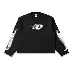 Dehated Longsleeve Boxyfit Black Desire - Kaos Lengan Panjang Boxy Pria Wanita Combed 20s