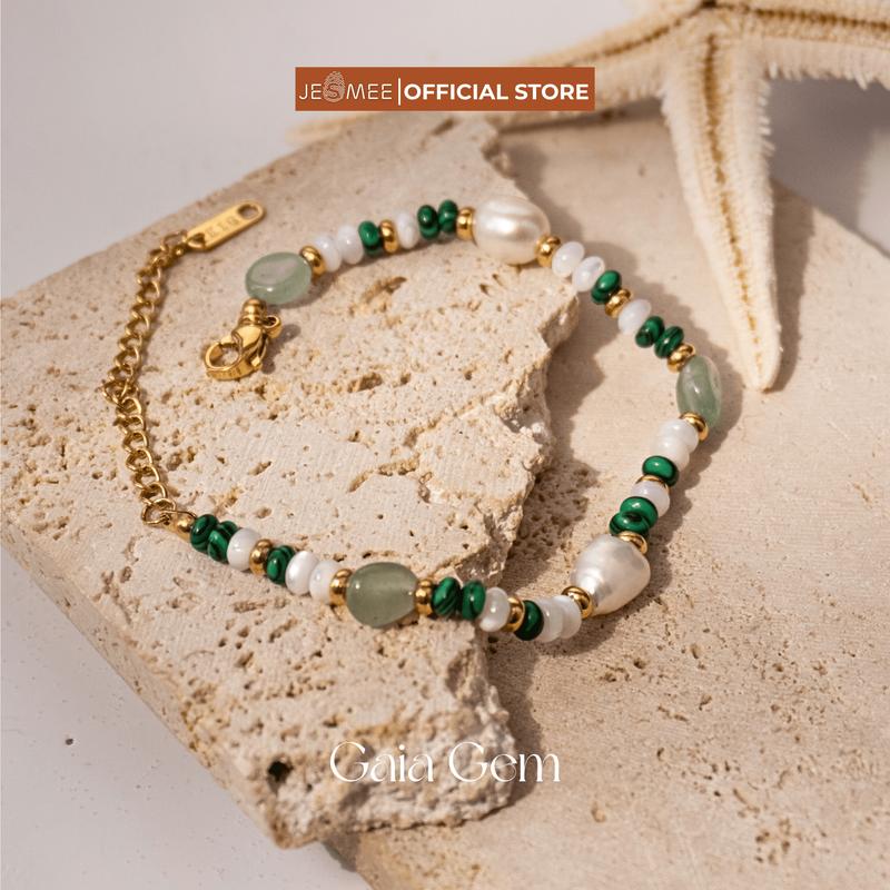 Vòng tay ngọc trai đá năng lượng tự nhiên thanh lịch Gaia Gem JESMEE - H5536