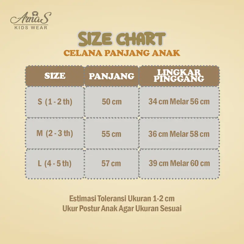 Arnas - CHINO Celana Panjang Anak Kekinian Usia 1-5 Tahun Katun Cowok Laki-Laki 1