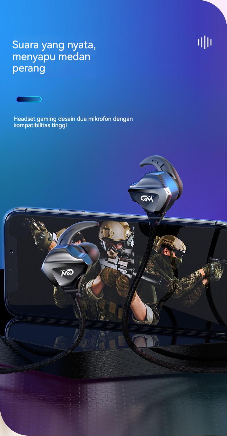 HP31 Headset Gaming In Ear Dual Mic Bisa Dilepas earphone Esports Kabel Type-C/3.5mm Earbuds