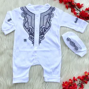 Baju setelan newborn romper koko muslim bordir keren anak bayi cowok laki murah bestseller -kok
