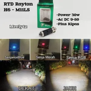 RTD H6 M11LS - Lampu utama h6  Rtd Rayton tipe M11LS cahaya D3 Cut Off plus kipas pendingin dan senja RGB