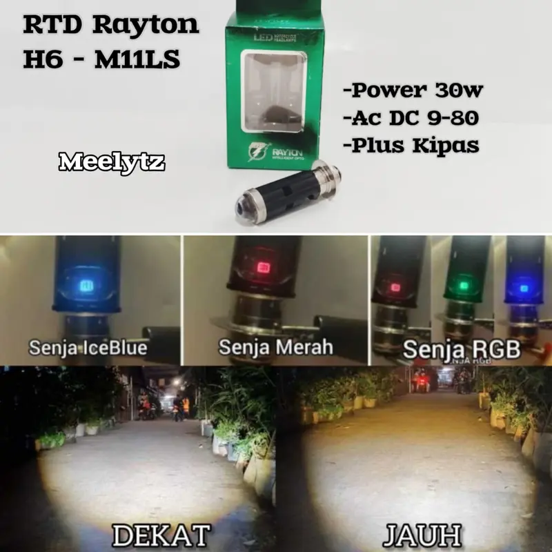 RTD H6 M11LS - Lampu utama h6  Rtd Rayton tipe M11LS cahaya D3 Cut Off plus kipas pendingin dan senja RGB 0