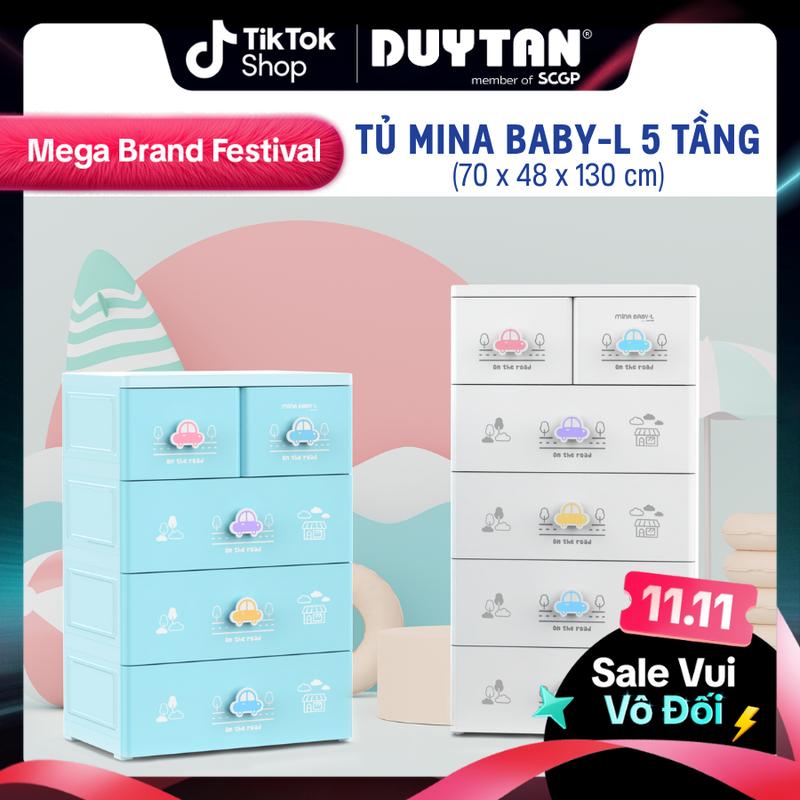 Tủ Mina Baby-L 5 ngăn Tủ Nhựa Duy Tân tủ đựng quần áo kiểu dáng trẻ trung thiết kế tiện lợi nhựa đa sắc tủ
