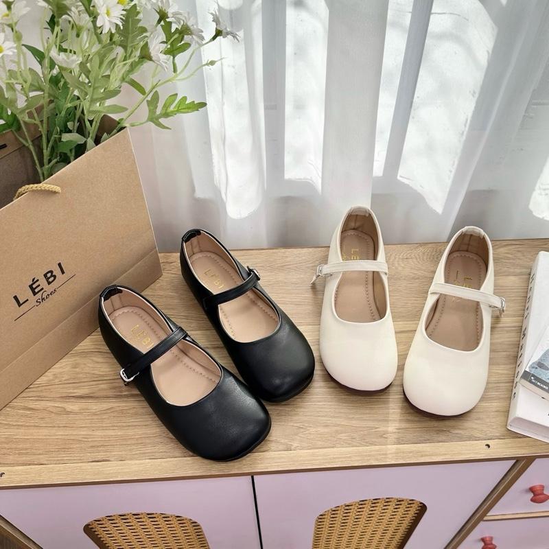   Form 1.5   ĐẾ MỀM DẺO  Giày búp bê bệt mũi tròn da lì trơn basic đế cao su mềm êm chân 