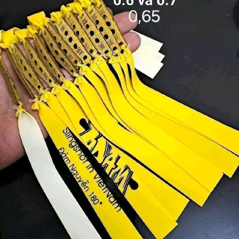 combo 5 dây cao su kháng lực adam vàng-trắng khổ dài 15 cm