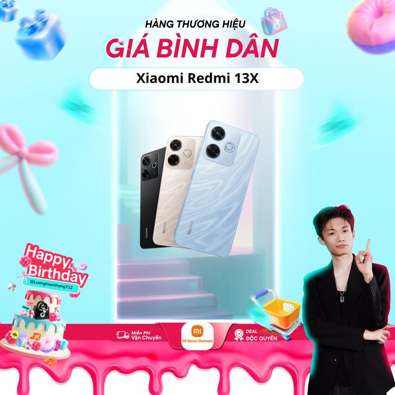   Mi Store Việt Nam x Lương Toàn Thắng  Điện Thoại Xiaomi Redmi 13X 6GB 128GB Chính Hãng Bảo Hành 18 Tháng 
