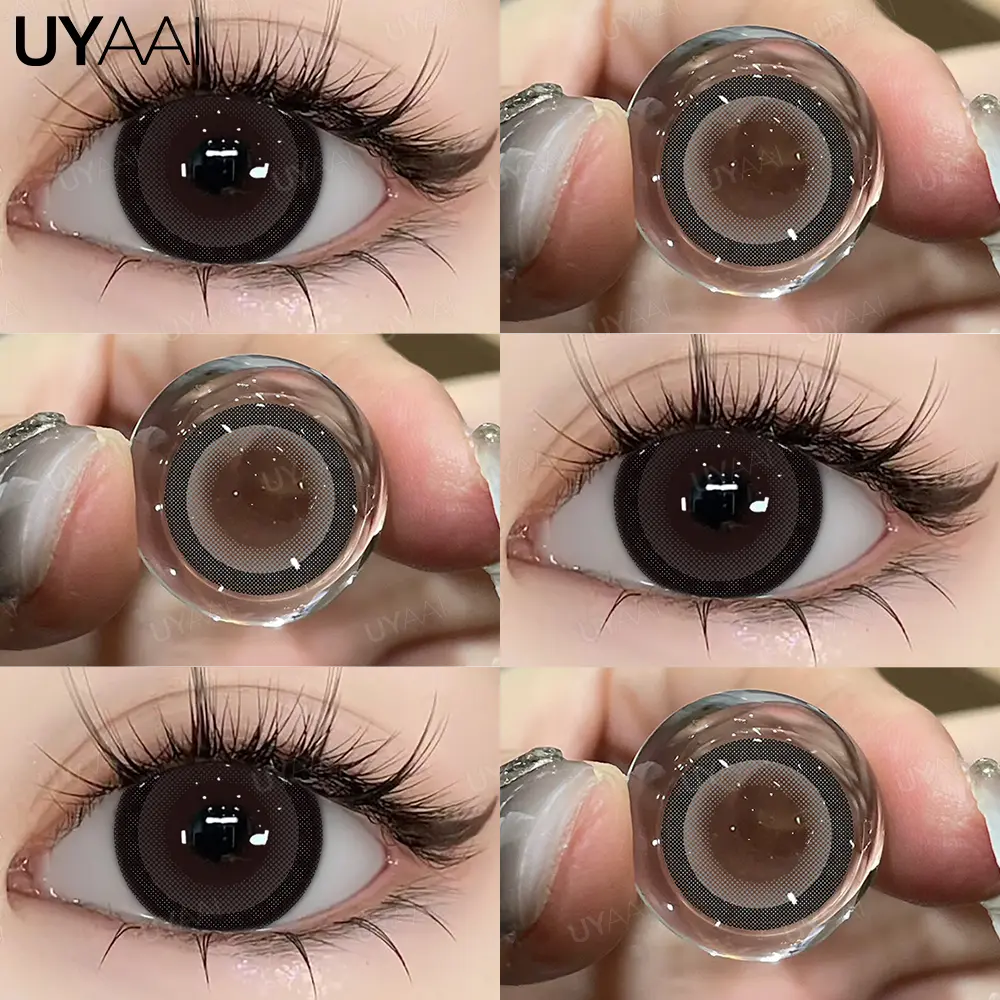 [COD] UYAAI SOFTLENS Diamonds /Lollipop brown black LENSA KONTAK 15.0 MM Big Eyes Contact Lens 6 MONTH MINUS 0-6.00