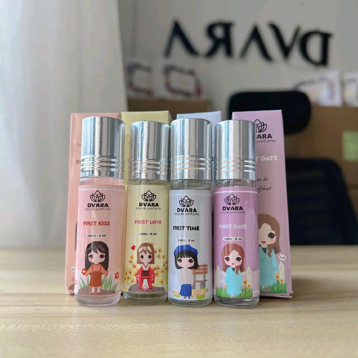 FIRST Series ROLL ON NON ALKOHOL by DVARA Parfum Pria dan Wanita Tahan Lama Sudah BPOM Ready Stok Cewek Wangi Bunga Cowok Perfume Lavender Wanginya
