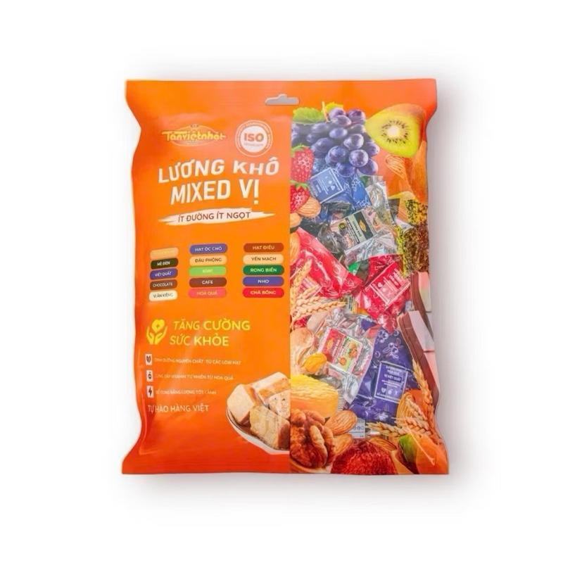 1kg Lương Khô Tân Việt Nhật Mix 15 Vị : Hạt Điều Kiwi Óc Chó Ruốc Thịt Yến Mạch Socola Đậu Phộng Nho Cafe Hạch Nhân Việt Quất Rong Biển Mè Đen Hoa Quả Tổng Hợp Ăn Kiêng Siêu Ngon Giàu Dinh Dưỡng