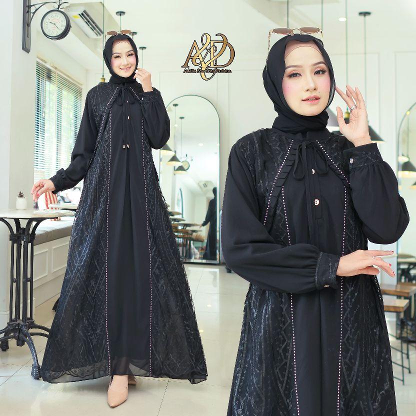 JASMINE DRESS GAMIS BURKAT SULTAN MAHOGANY BURGANDY GAMIS PESTA MEWAH ELEGAN