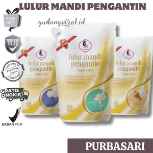 ￼PURBASARI LULUR MANDI PENGANTIN REFILL 500GR 1000GR MUTIARA BENGKOANG SUSU Mencerahkan Perawatan Tubuh Scrub