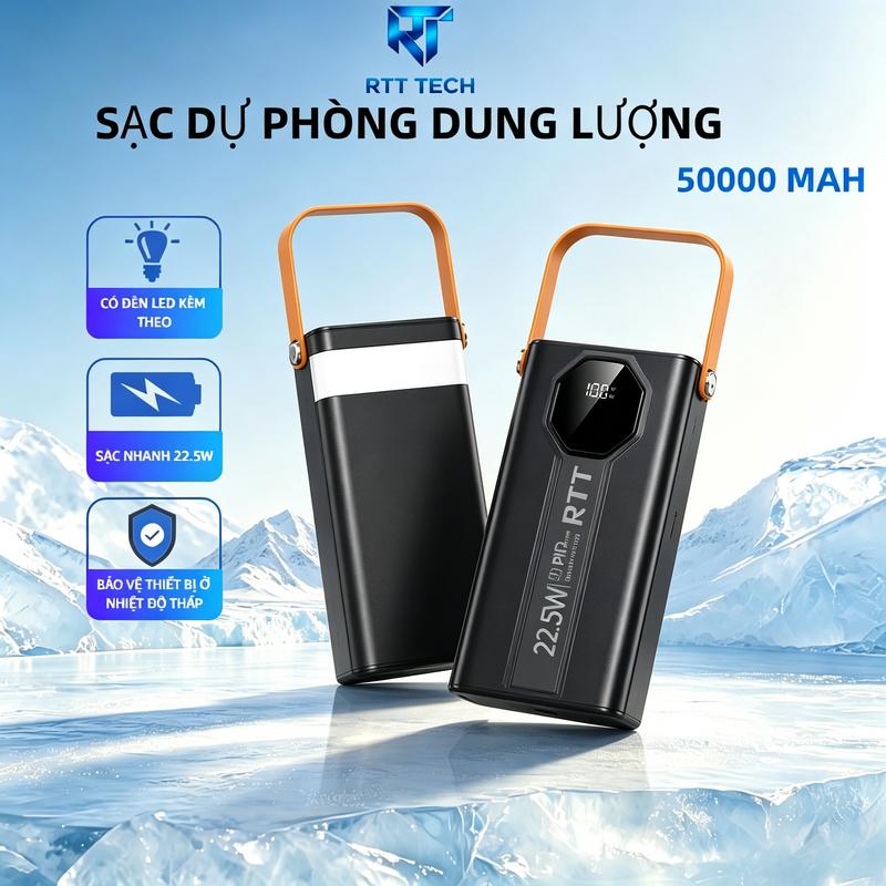 Nguồn điện di động cấp điện nhanh công suất lớn PD22.5W.Sạc nhanh Type-C và USB LED hiển thị Thông số kỹ thuật .Tương thích với tất cả các thiết bị di động.
