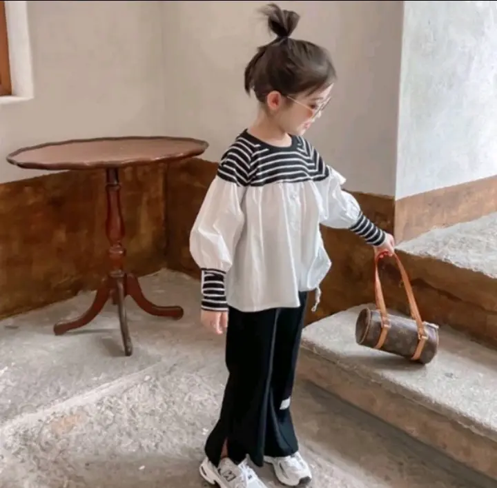 setelan baju anak perempuan import korean style usia 2 - 6 tahun Katun 5
