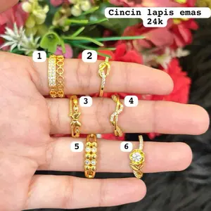 Cincin wanita lapis emas 24karat
