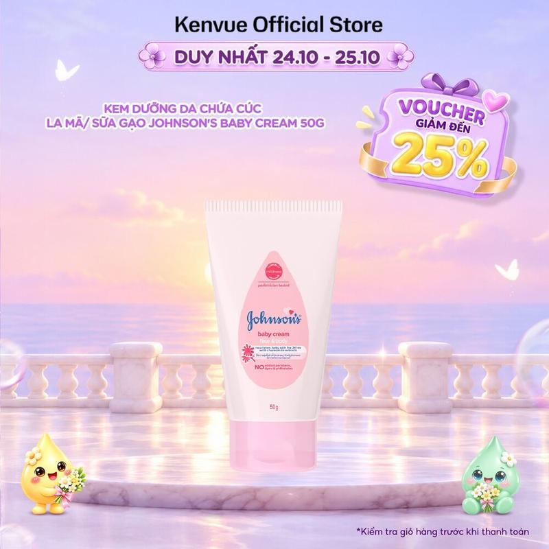 Kem dưỡng da chứa cúc La Mã/ sữa gạo Johnson's Baby Cream 50g Cho Bé