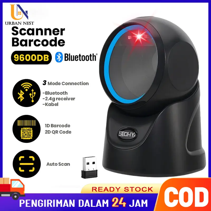 Barcode Scanner Omni 1D/2D AutoScan QR Code & Barcode Scan CMOS Sensor Akurasi Tinggi Scan Barcode