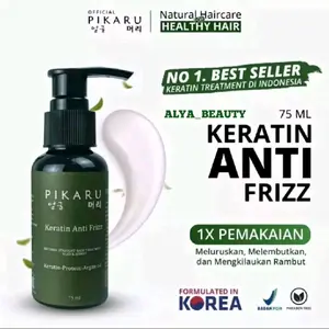 Pikaru Keratin Treatment Anti Frizz Asli BPOM - Mengatasi Rambut Rusak Bercabang & Kering Kasar Natural Haircare Meluruskan Rambut Yang Mengembang