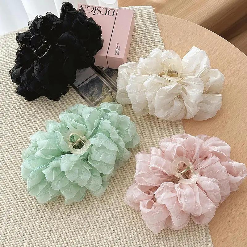 Kẹp Tóc Bong Bóng Xếp Ly Lông Mịn, Cỡ Lớn 13cm, Phong Cách Hàn Quốc, Kẹp Tóc Đám Mây Lông Mịn, Dễ Thương Và Thích Hợp Cho Các Hoạt Động Ngoài Trời Của Phụ Nữ 6