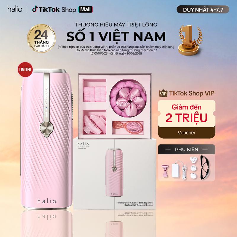 [PHIÊN BẢN ĐỘC QUYỀN] Máy Triệt Lông Lạnh Halio Sapphire InfinityGlow Advanced IPL Sapphire Cooling Hair Removal Device - Phù hợp cho Da Nhạy Cảm Nữ và Nam - lixibox máy triệt lông tại nhà