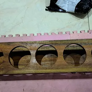 Rak Botol Kayu Tempat Naruh Botol Sirup DLL 3-5 Lubang - Kitchenware Dapur