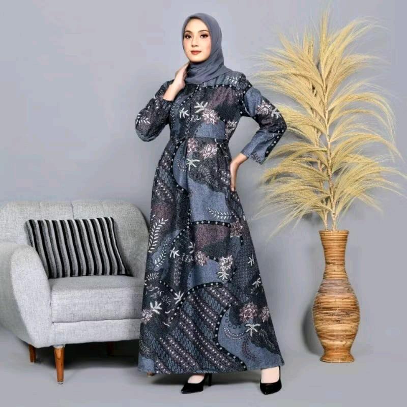 Gamis Batik Abaya Syari / Motif Batik Terbaru Muslim Wanita 3