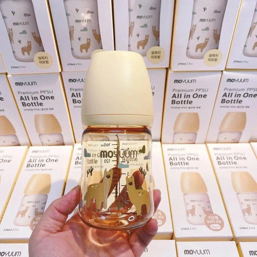 Bình Sữa Moyuum Hàn Quốc Nhựa PPSU :170ml/270ml Núm Mềm.Pursuer baby Cho Bé.